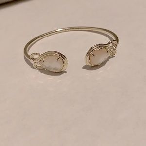 Kendra Scott Gold Cuff Bracelet with White Stones